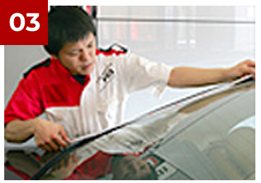 ガラス面への型取り準備